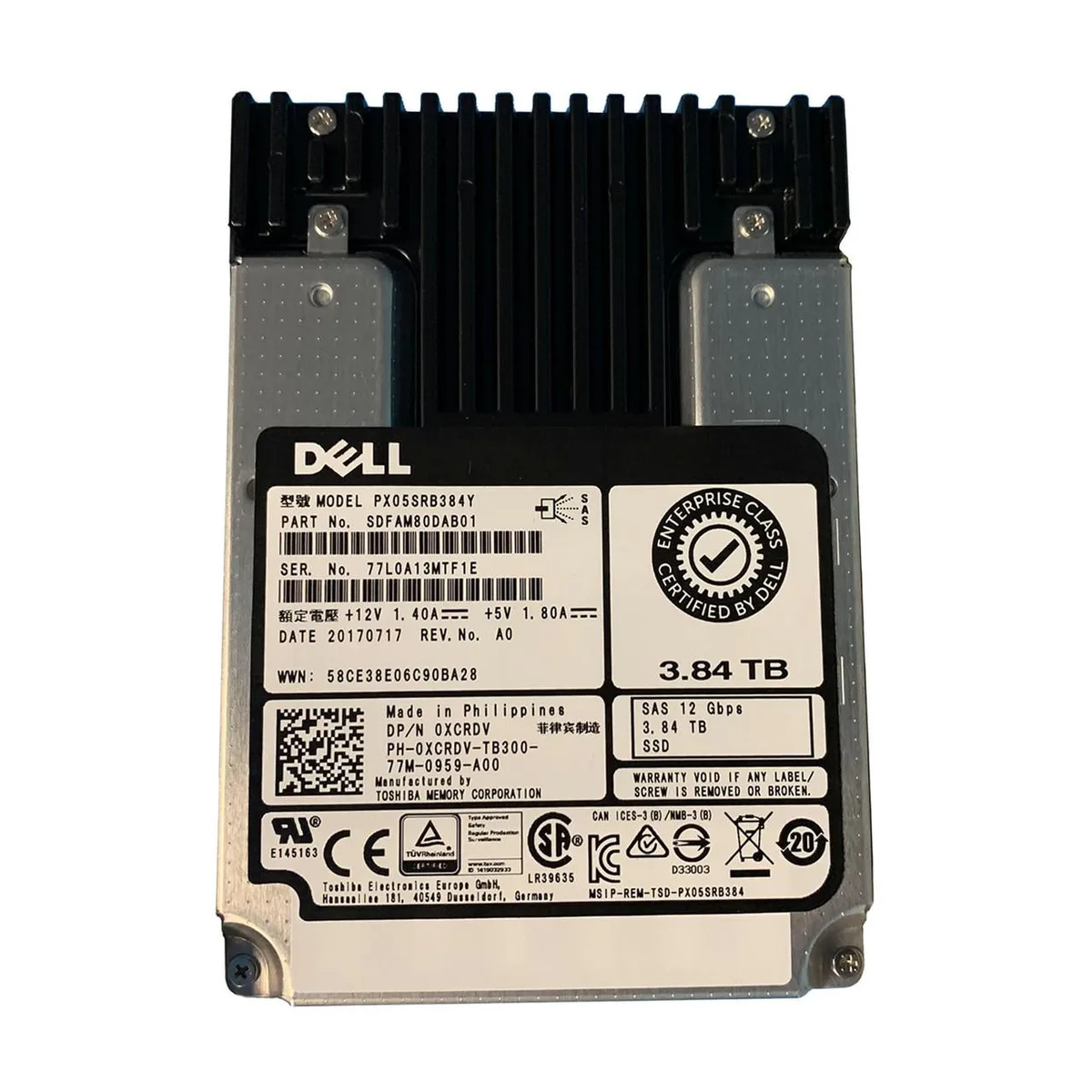 DELL DELL PX05SRB384Y 3.84TB SAS 2.5" enterprise SSD — product photo