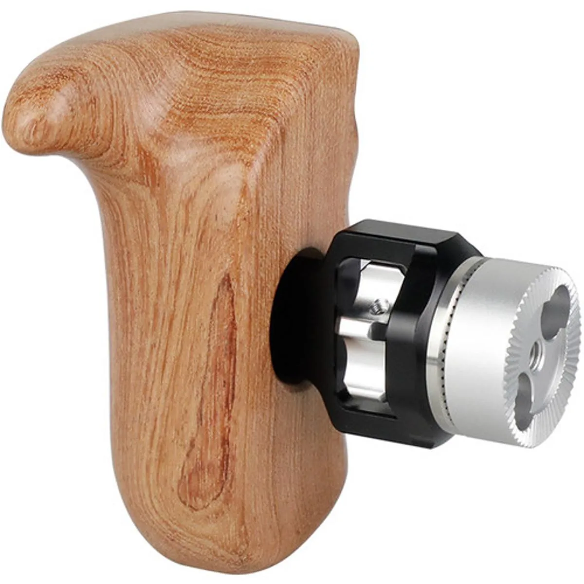 Camvate Camvate Left Side Wooden Handle Grip with Arri Rosette and Dual 1/4"-20 Mount camcorder accessory — product photo