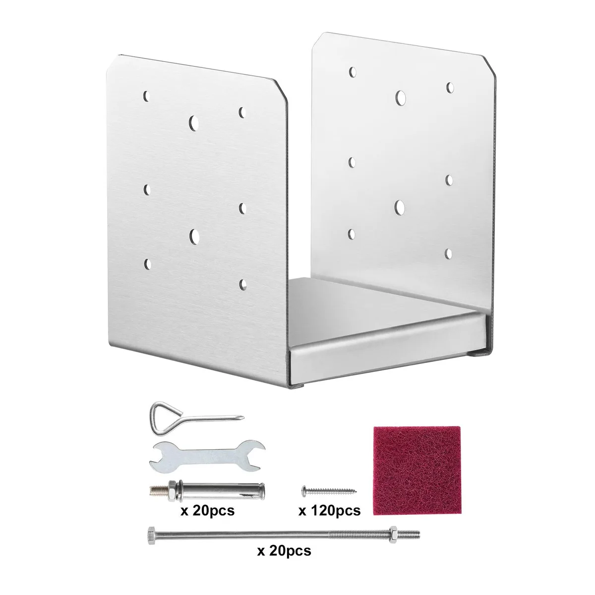 VEVOR VEVOR BBLZ-6in-10 10pcs Stainless Steel Post Base 5.9x5.6x6.3in — product photo