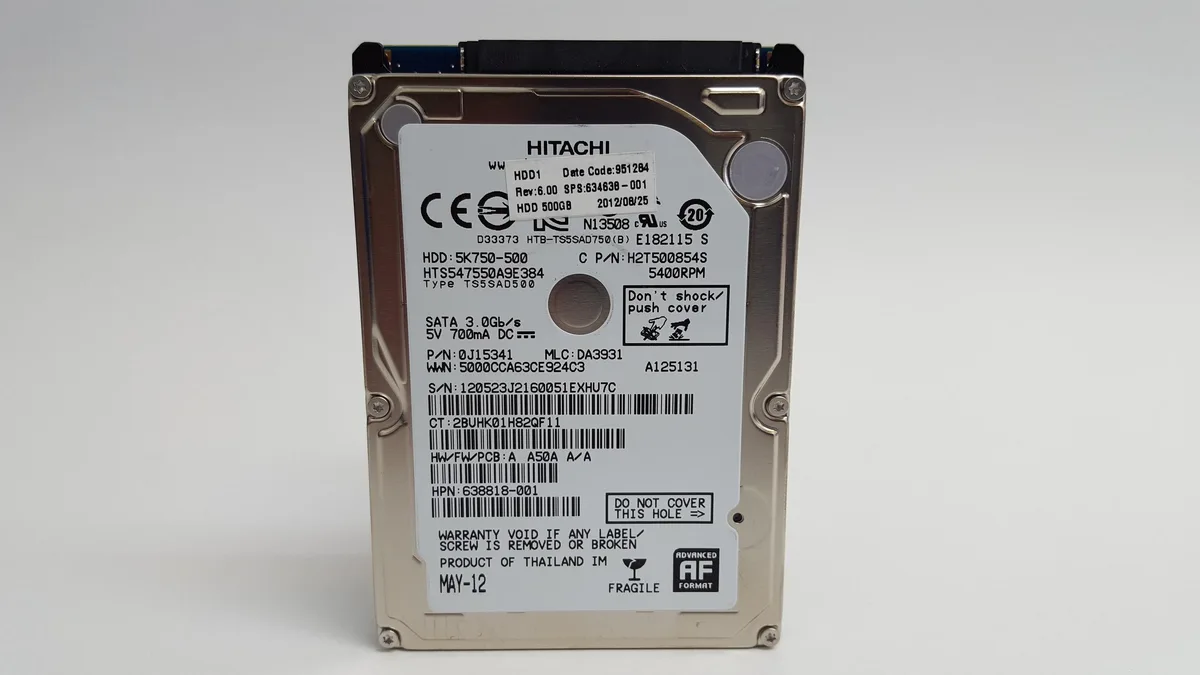 HGST HGST TravelStar Z5K750 500GB 5400 RPM 8MB internal hard drive — product photo