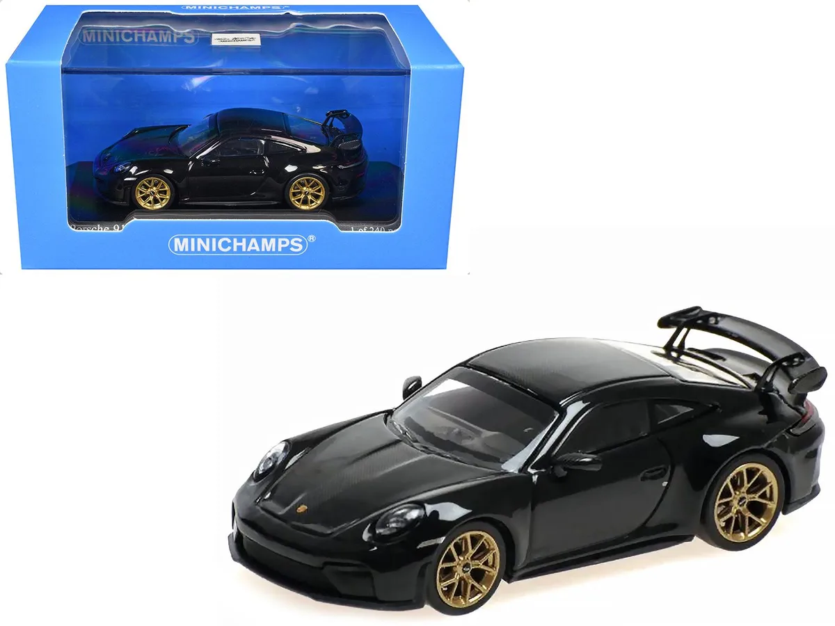 Minichamps Minichamps 2025 Porsche 911 (992.2) GT3 Weissach Black Carbon Stripe Ltd Ed 1/64 hobby collectible — product photo