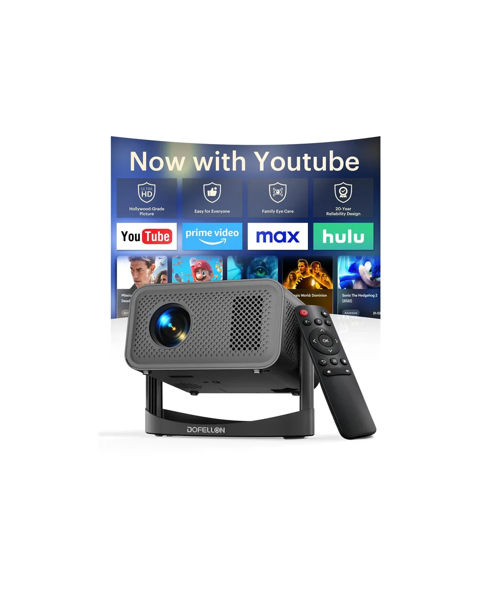  DOFELLON Mini Business Projector 5000 lumens 1080p 4K WiFi 6 Bluetooth 5.4 — product photo