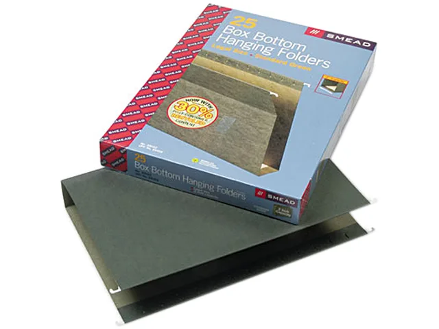Smead Smead 64359 Legal Green Box Bottom Hanging File Folders 2" 25/Box — product photo