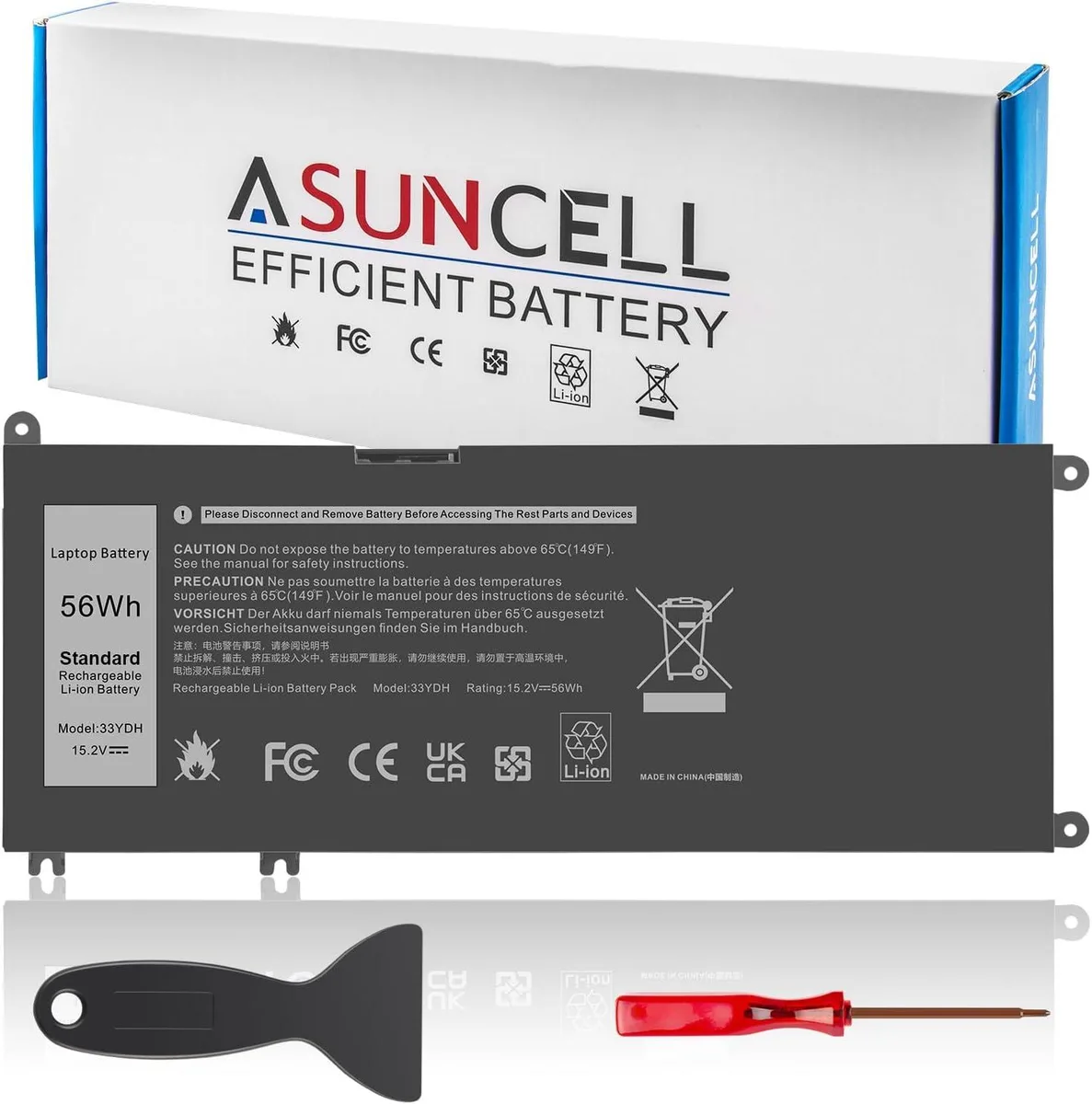 PISKEKAT PISKEKAT 56WH laptop battery 33YDH for Dell Inspiron G3 G5 G7 Latitude Vostro — product photo