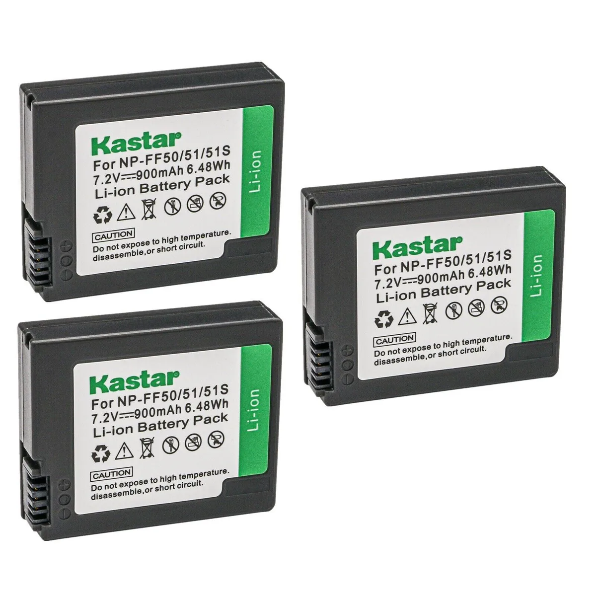 Kastar Kastar NP-FF50/FF51/FF51S Li-Ion Battery 3-Pack 7.2V 900mAh — product photo