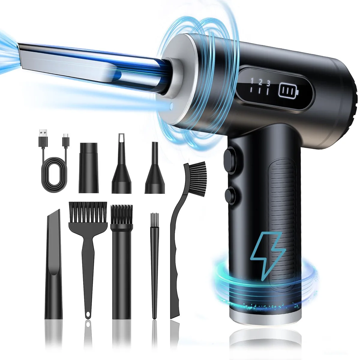  Maxisola Electric Compressed Air Duster 50000RPM 6000mAh Cleaning Kit — product photo