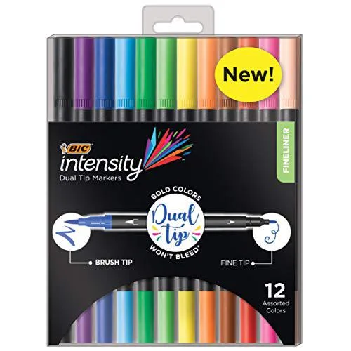 BIC BIC FPINDP12AST Dual Tip Marker 12 Pack Assorted — product photo