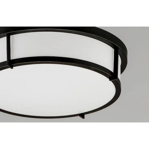 Black 17 inch flush mount ceiling light with twist lock lens