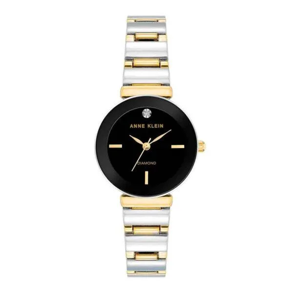 Anne Klein Anne Klein Ladies Watch Diamond Accent 28mm Silver-Tone Stainless Steel 30M Water Resistant — product photo