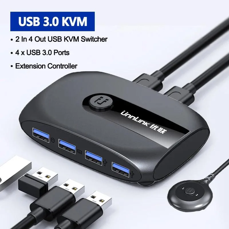YINGHUA YINGHUA USB 3.0 KVM Switch 2 or 4 Port Share 4 USB Devices — product photo