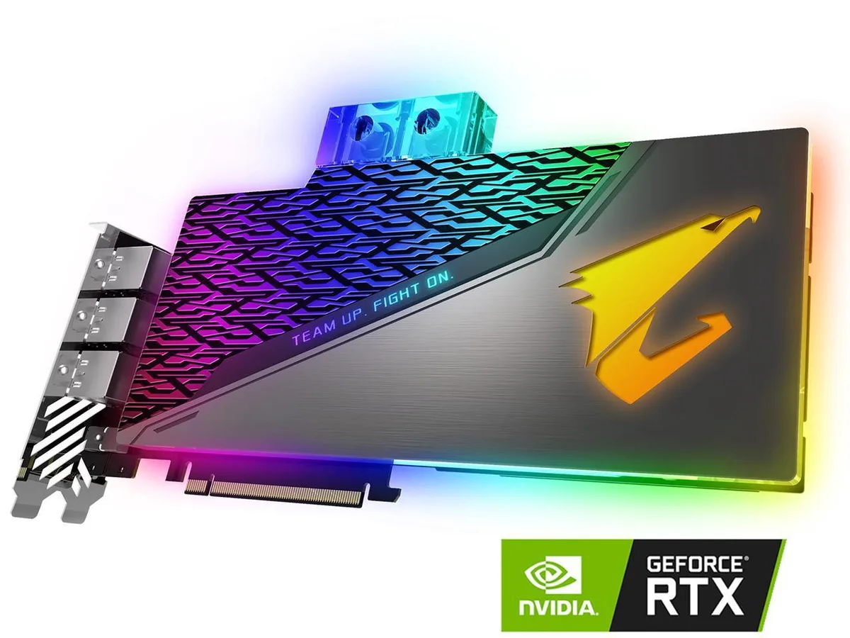 GIGABYTE GIGABYTE AORUS GeForce RTX 2080 Ti XTREME WATERFORCE WB 11G graphics card — product photo