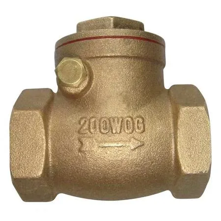 Brass swing check valve with threaded connections, 1.96875 in long