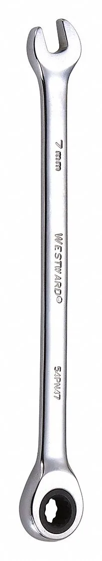 Westward 54PN47 7mm ratcheting wrench chrome finish