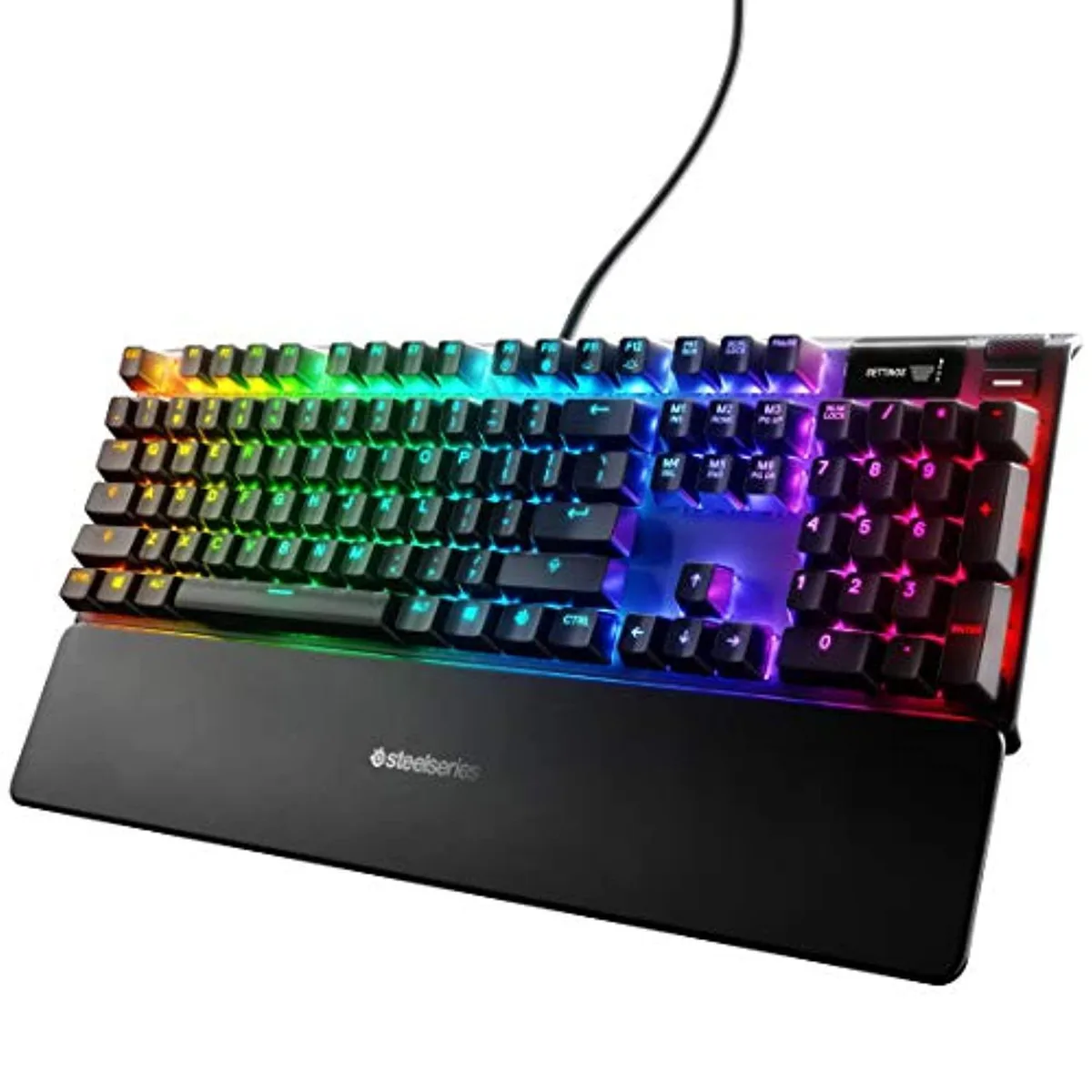 SteelSeries SteelSeries Apex 7 Mechanical Gaming Keyboard Red Switch OLED 16.8M RGB 84-key 50M 64636 — product photo