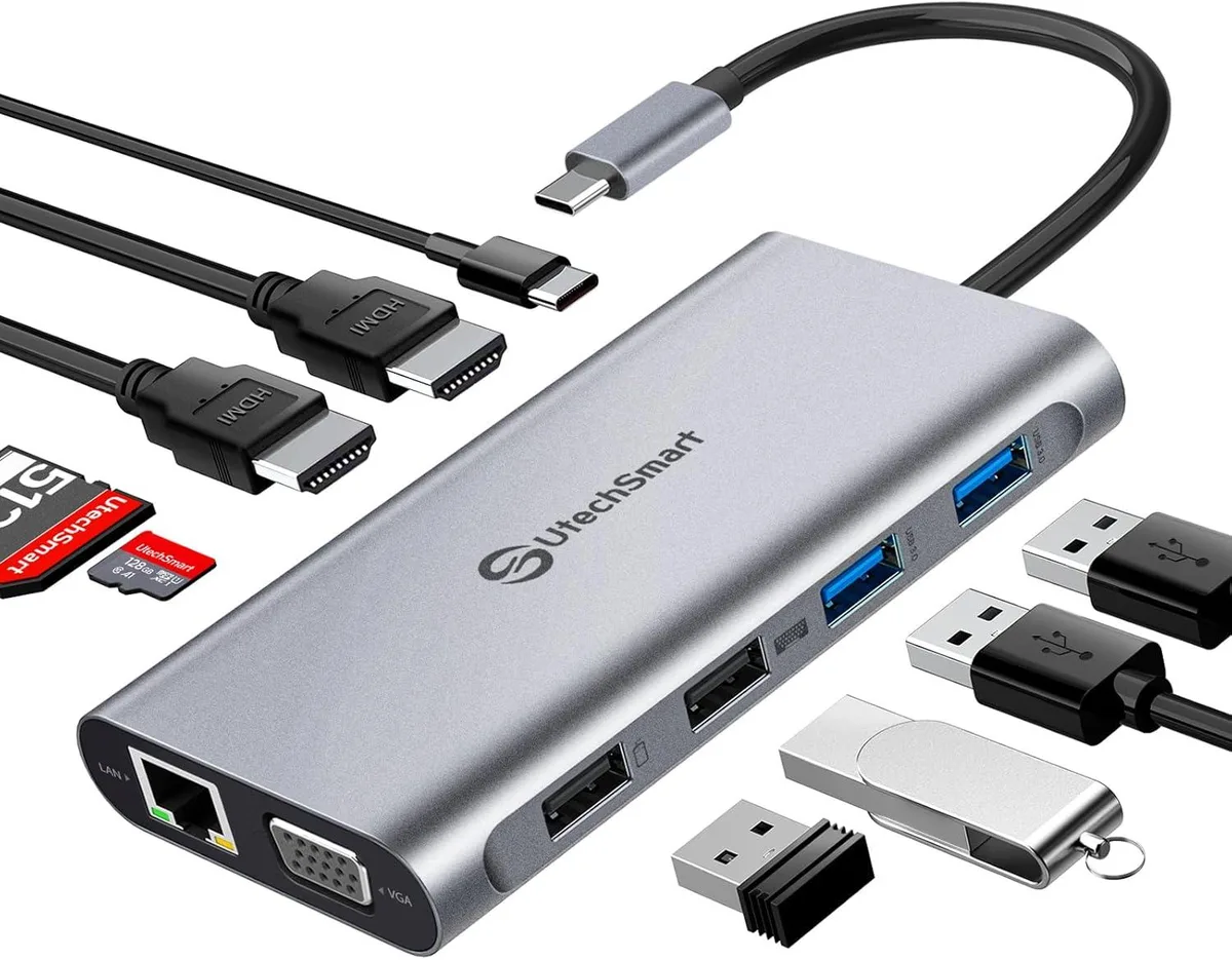 PISKEKAT PISKEKAT 11 in 1 USB C Dock Triple Display game controller — product photo