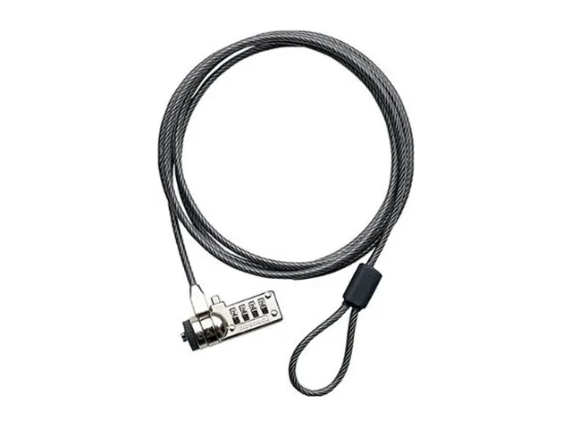 Targus Targus PA410S-1 security lock, 6.5ft galvanized steel cable, Kensington T-bar, combination — product photo