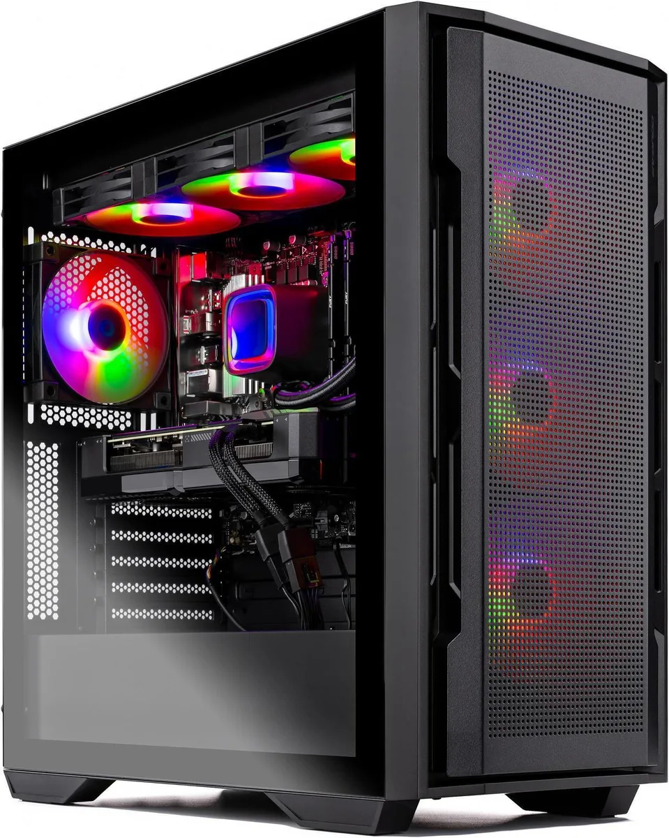 Skytech Skytech ST-RAMPAGE2-1587-B-AL Ryzen 7 7700X RTX 5070 32GB DDR5 1TB NVMe gaming PC — product photo