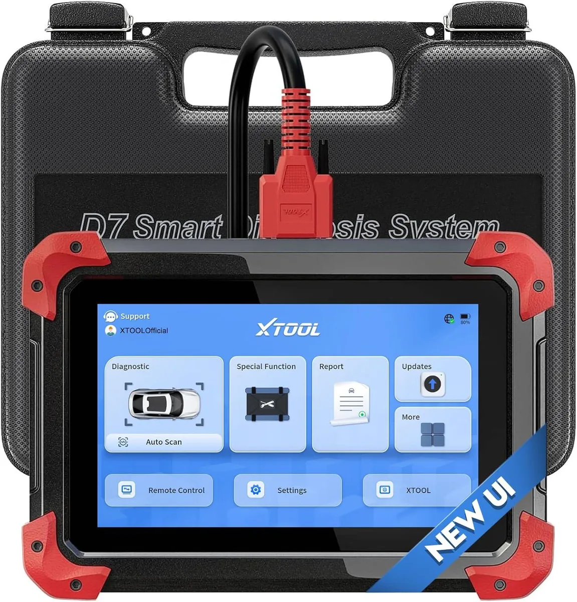 WUQ D7 bidirectional OBD2 scanner tablet with touchscreen, 16 languages, 36+ resets, Android 10