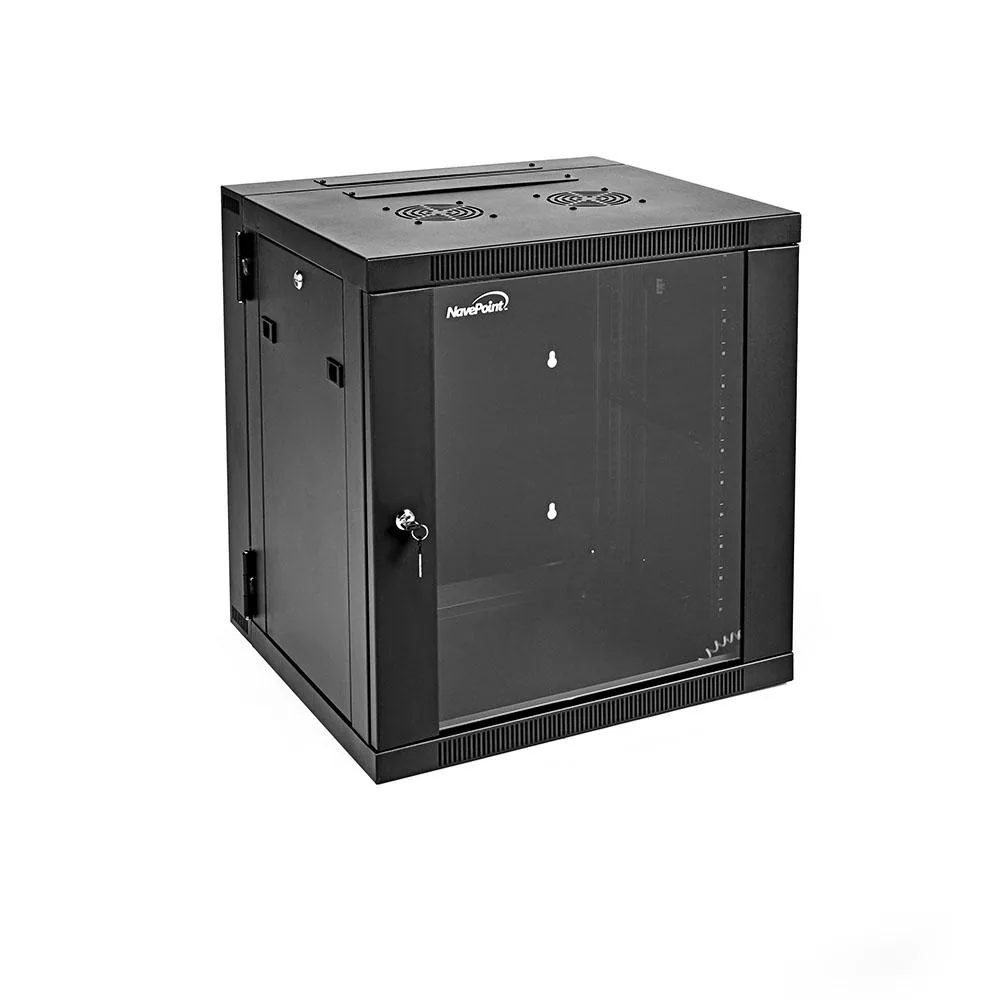 NavePoint NavePoint 12U Wall-Mount Cabinet 450mm Depth Hinged Back 2 Fans — product photo
