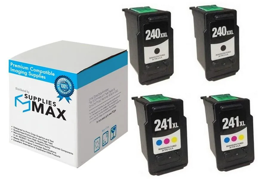 SuppliesMax SuppliesMax PG-240XXL/CL-241XL Extra High Yield Inkjet Combo Pack 2 Black 2 Color — product photo