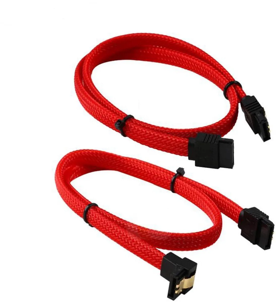Vszerda Vszerda SATA cable 2-pack straight and 90° locking latch 50 cm red — product photo