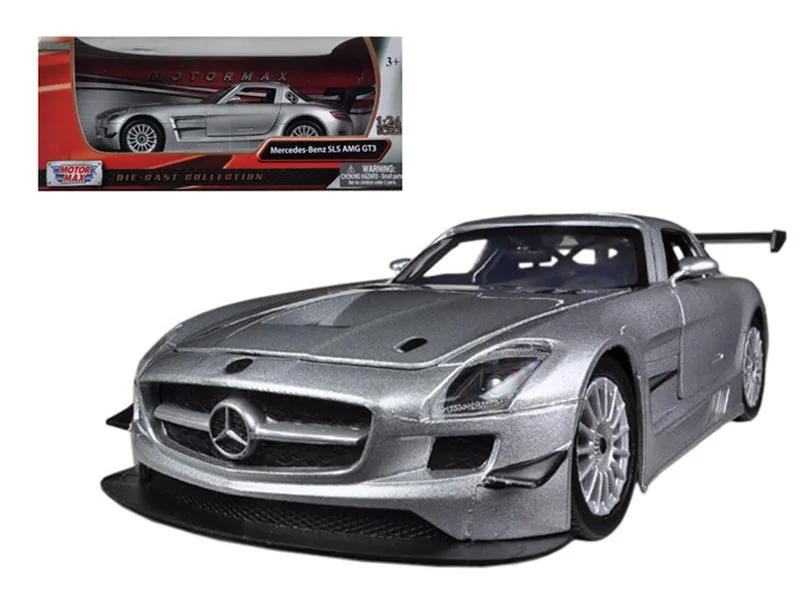 MOTORMAX MOTORMAX Mercedes SLS AMG GT3 Silver 1/24 Diecast Car hobby collectible — product photo