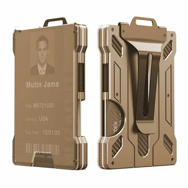 Corn Electronics Corn Electronics Slim Aluminum Wallet Gold RFID 15 Cards — product photo