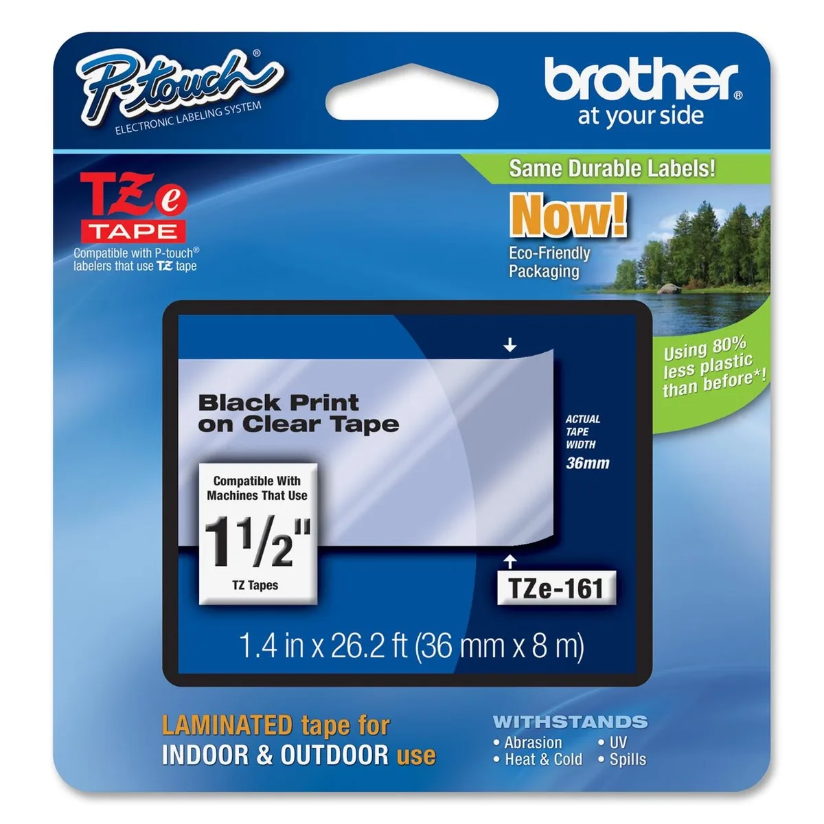 Brother Brother TZE161 pos accessory 1.42" x 26.25 ft clear laminated tape — product photo