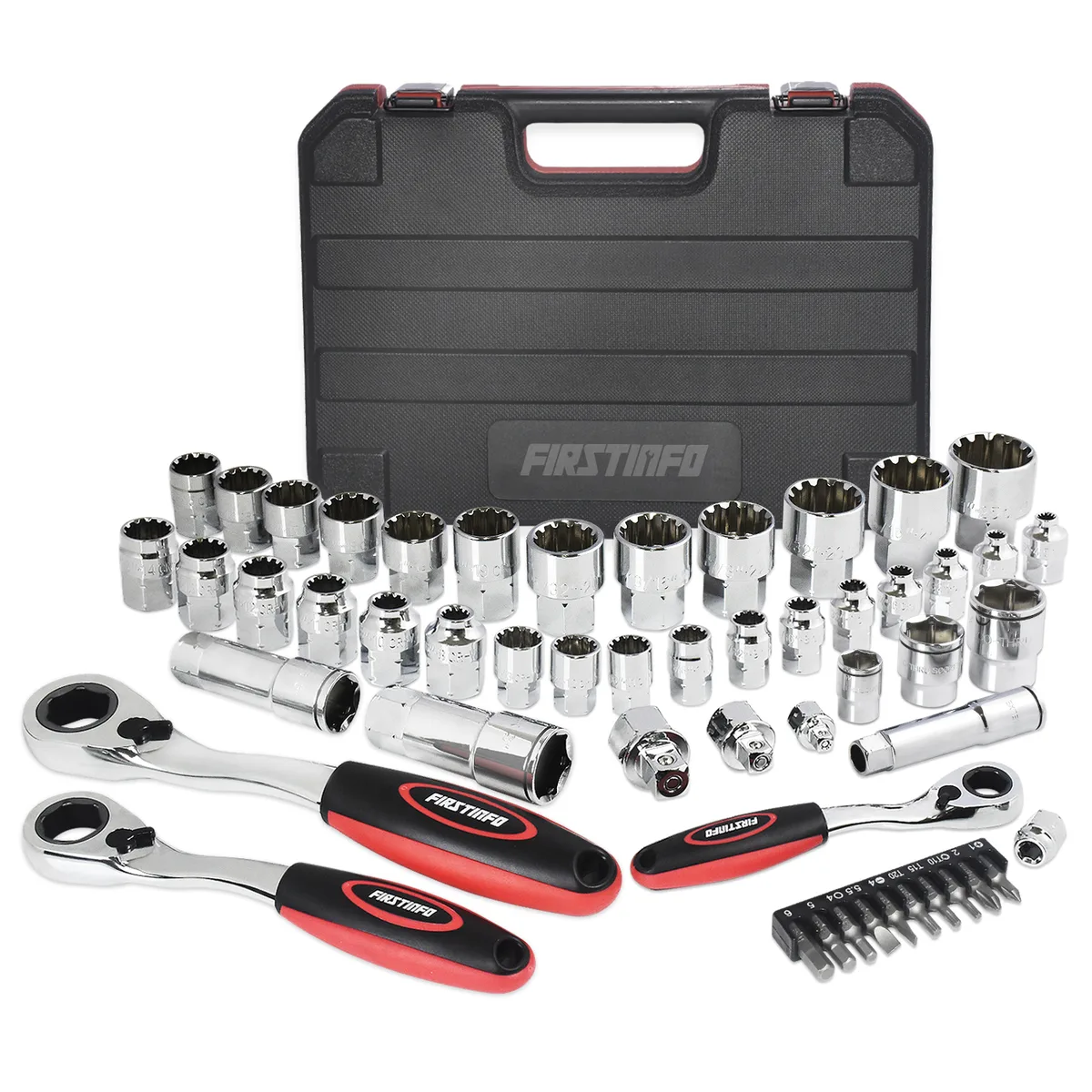 Firstinfo Tools Co., Ltd. Firstinfo Tools Co., Ltd. 52 Pcs Low Profile Go-Through Socket Wrench Set — product photo
