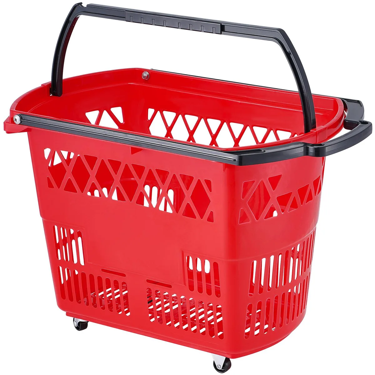 VEVOR VEVOR 39L Rolling Shopping Basket Set 6PCS Red — product photo