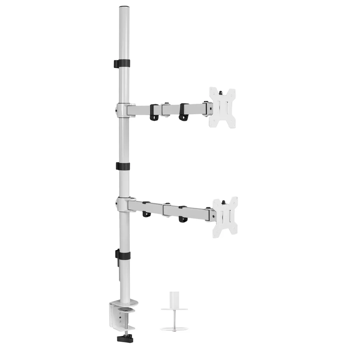 VIVO VIVO White Dual Monitor Mount Extra Tall Stand 39" 13-27" 22 lbs — product photo