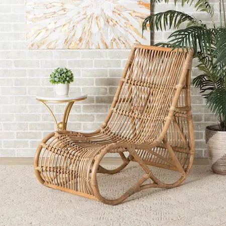 Baxton Studio Baxton Studio Genera Modern Bohemian Natural Rattan Lounge Chair — product photo