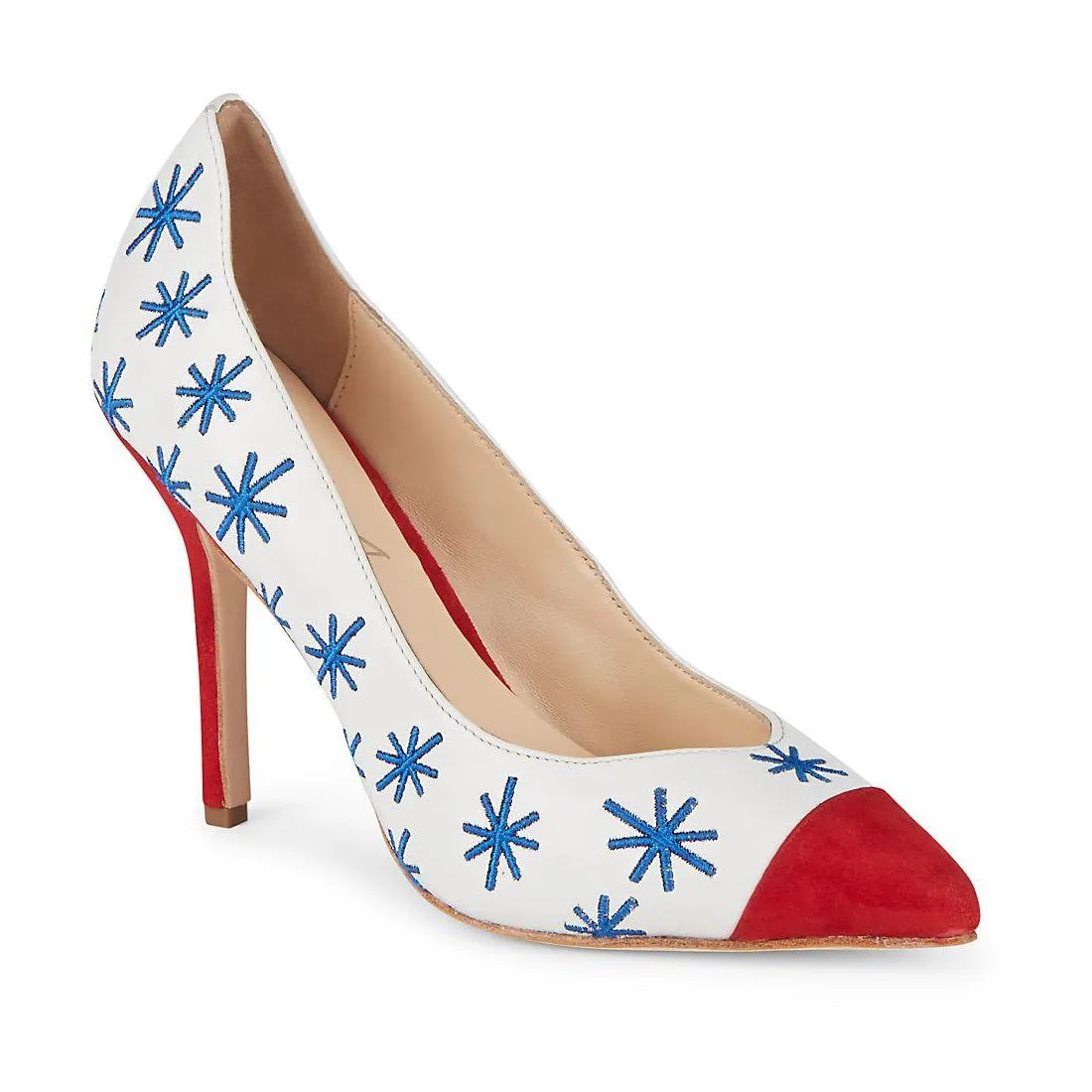 Isa Tapia Isa Tapia Estrella Embroidered Suede Leather Pumps Size 38.5 — product photo