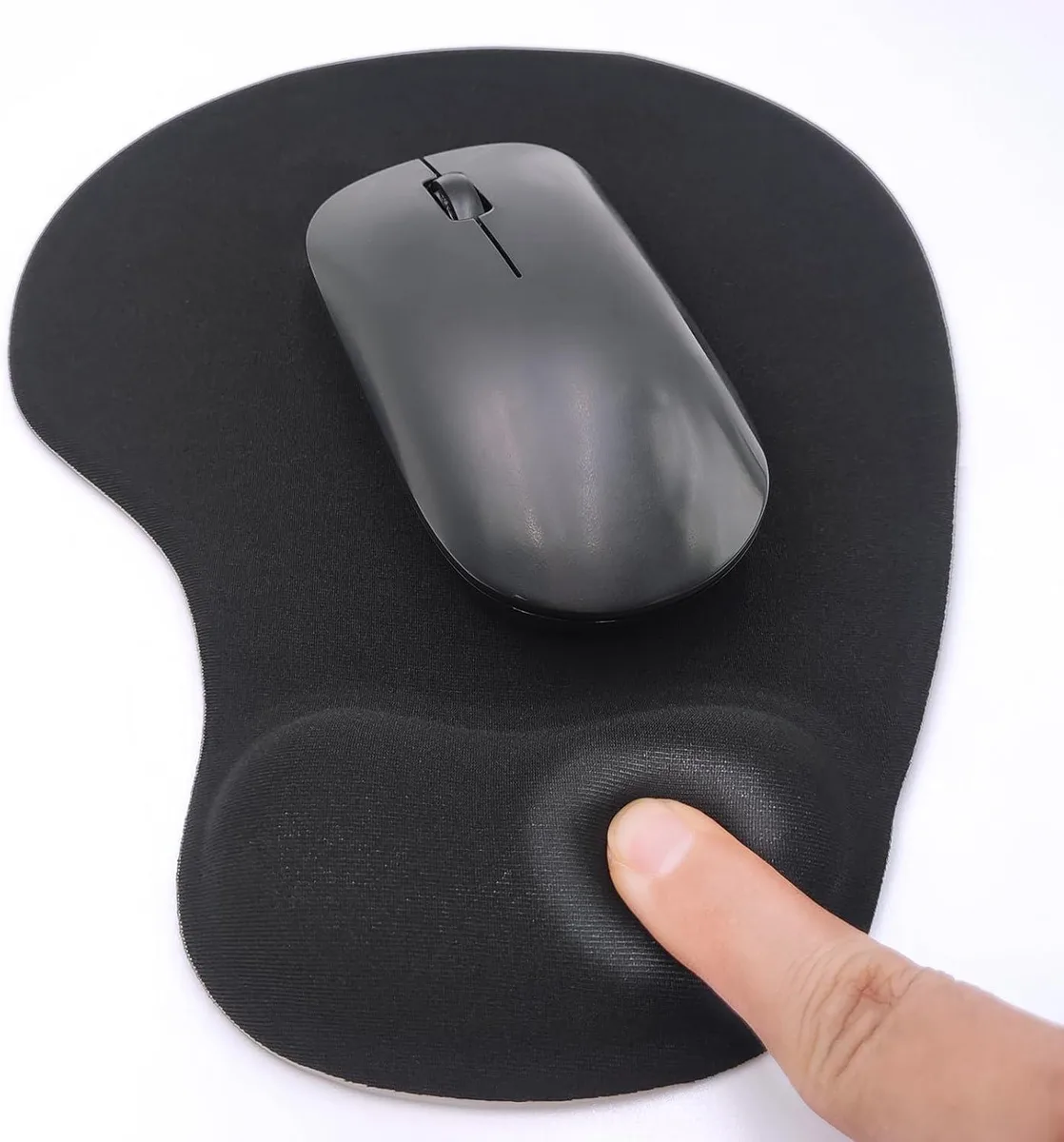 BAOFENG BAOFENG Ergonomic Mouse Pad with Gel Wrist Rest Black 9.5 x 8.3 in — product photo