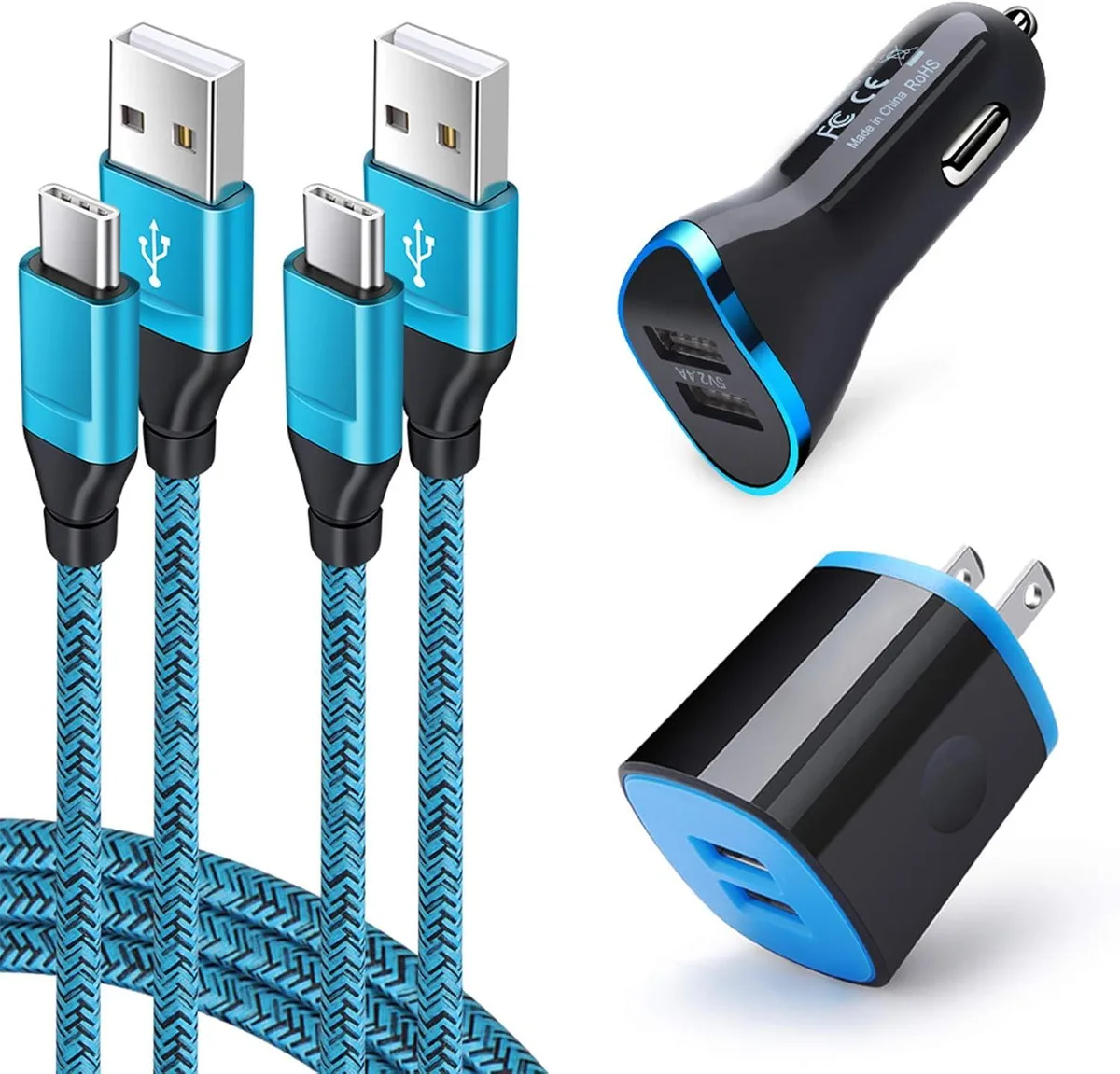 KINGARD KINGARD USB-C Car &amp; Wall Charger Set 2.4A/2.1A — product photo