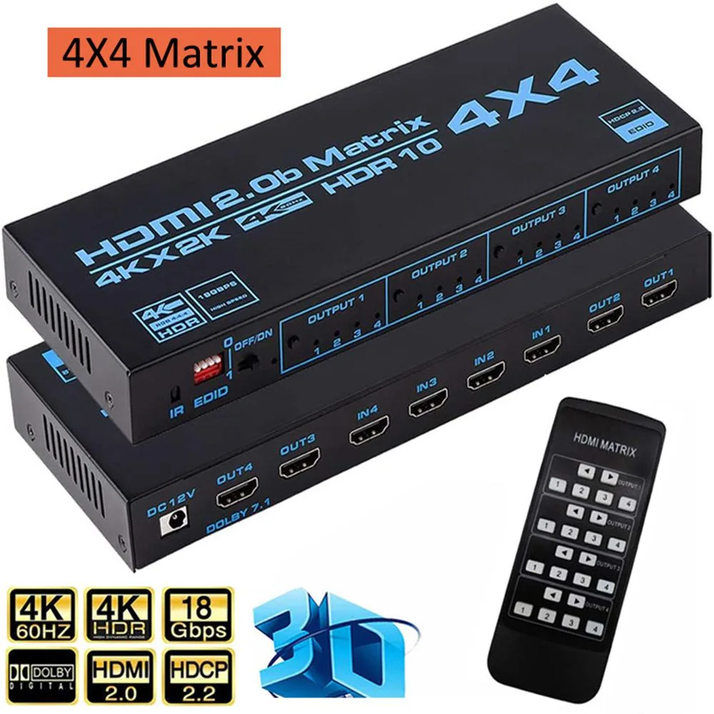 ESTONE ESTONE OZJ4 4x4 HDMI Matrix Switch 4K@60Hz 18Gbps — product photo