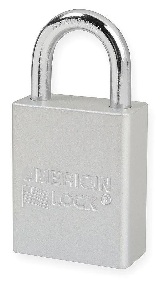 Silver anodised aluminium padlock with boron alloy shackle
