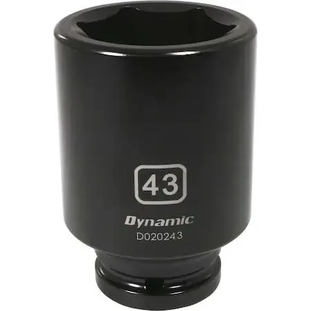 3/4 inch drive deep socket 43mm six point black phosphate finish
