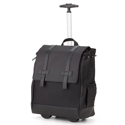 Black 20.0 inch rolling luggage with wheels and handle