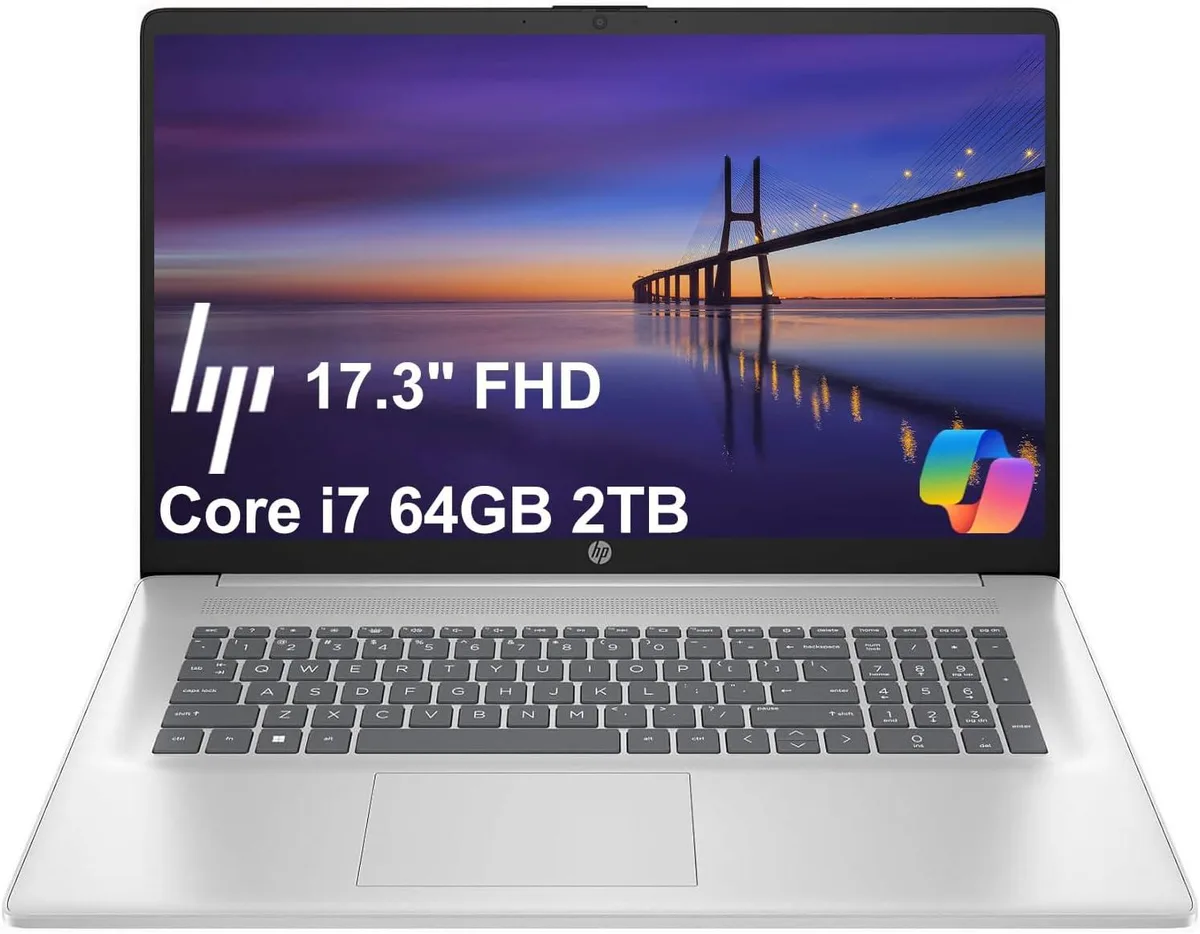 HP HP 17 Business Laptop 17.3" FHD i7-1355U 64GB DDR4 2TB NVMe Silver — product photo