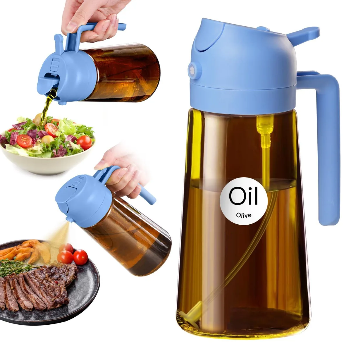  YARRAMATE 16oz/470ml Dark Brown Oil Sprayer (SkyBlue) — product photo