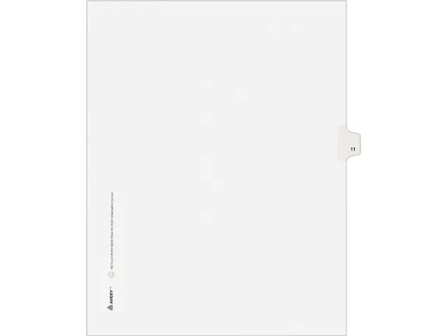 Avery Avery 11921 Legal Side Tab Divider 11 Letter White 25 Pack card filing — product photo