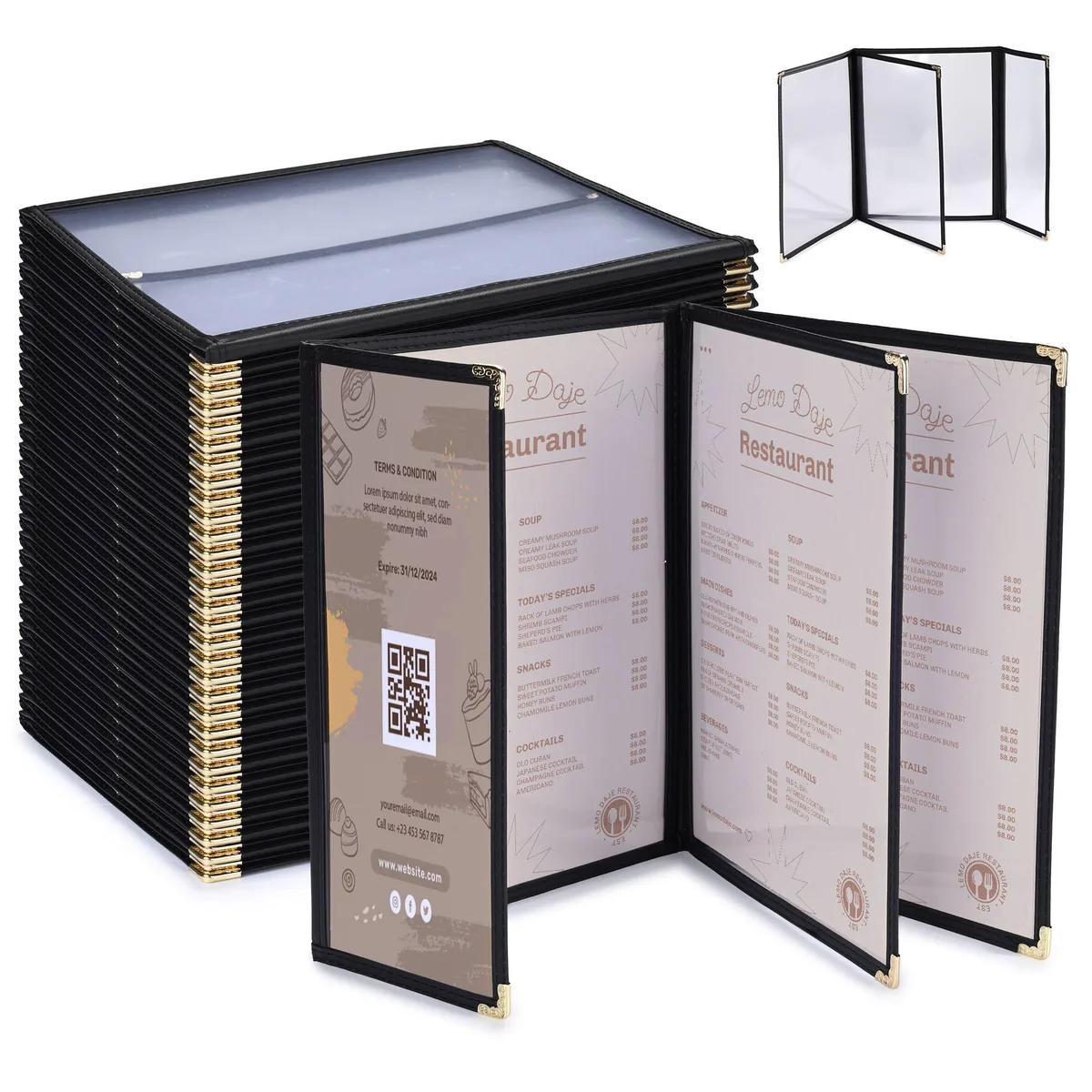 Yescom USA, Inc. Yescom USA, Inc. 26MNC031-11BH4-06-30 Menu Cover Accessory 30 Pack 6 View — product photo