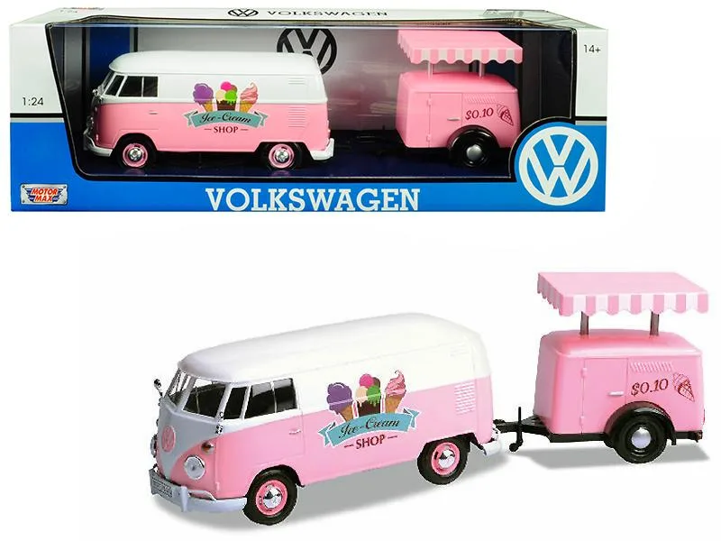 MOTORMAX MOTORMAX Volkswagen T1 Ice-Cream Van Pink White 1/24 — product photo