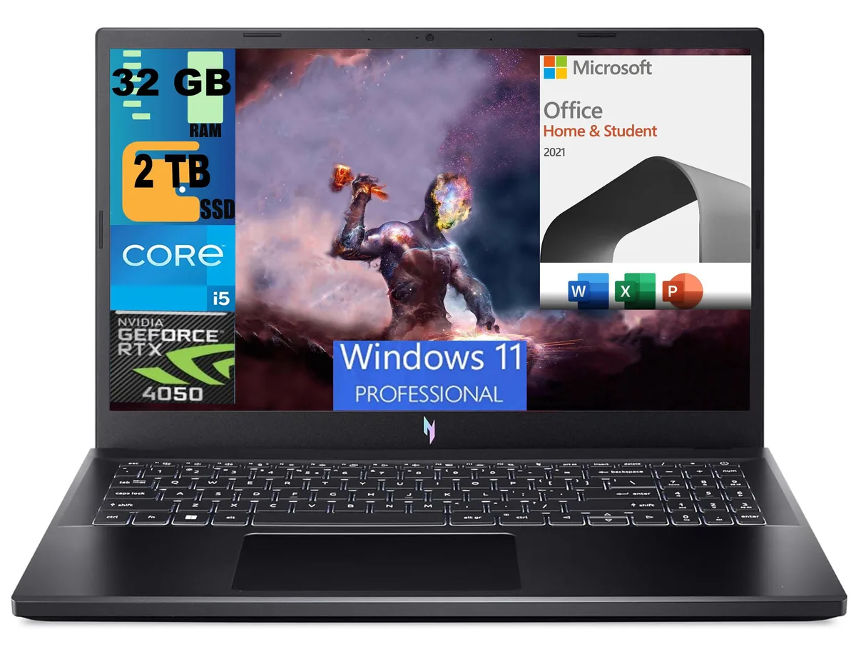 Acer America Acer Nitro V 15 gaming laptop i5-13420H RTX 4050 32GB 2TB — product photo