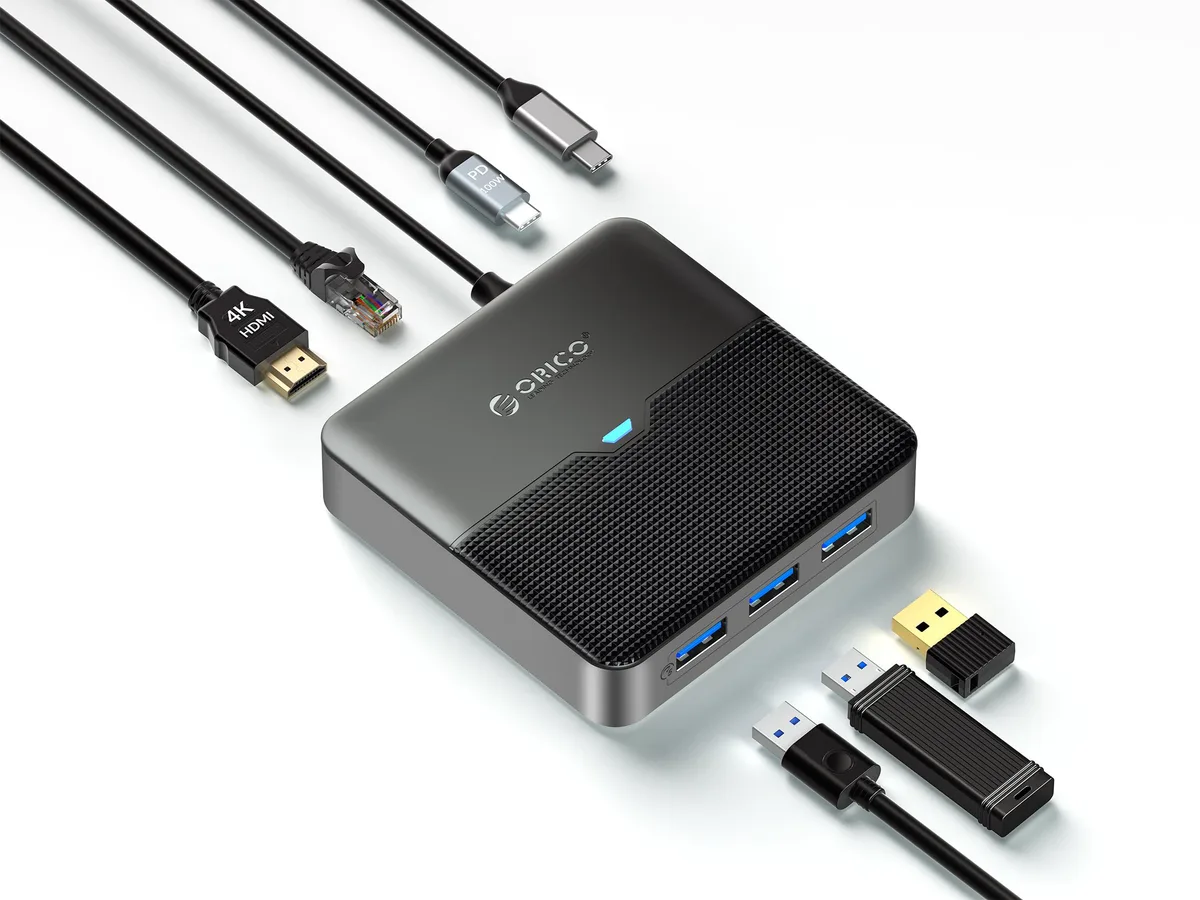 Orico Orico ORICO-FX3 6-in-1 docking station HDMI 4K30Hz USB 3.0 PD 100W 2.5G Ethernet — product photo