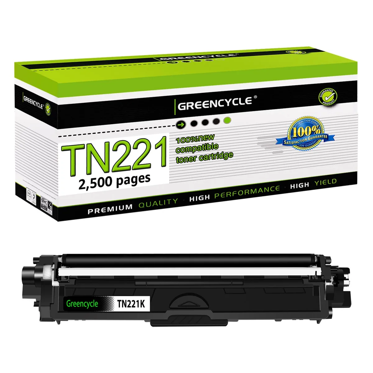GREENCYCLE GREENCYCLE TN221K Black High Yield Toner Cartridge 2500 Pages — product photo