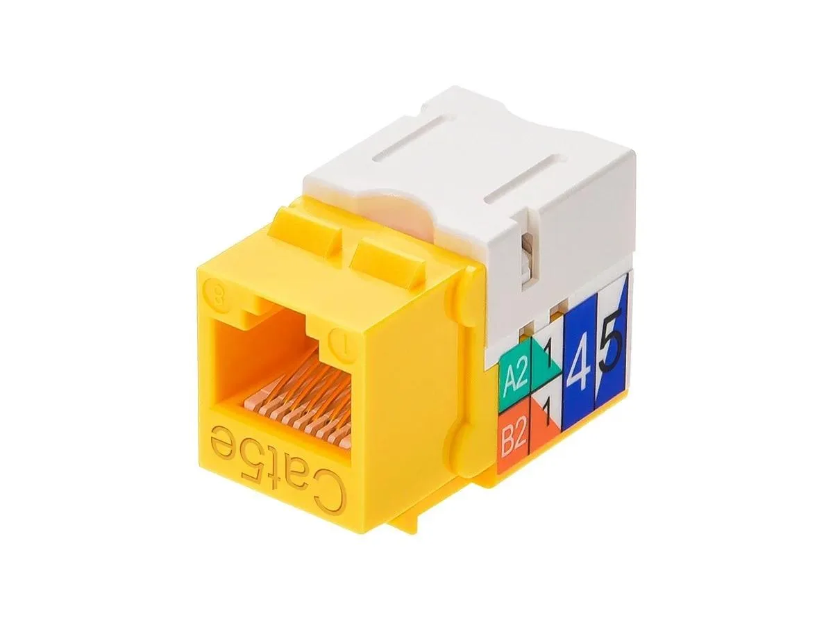 Monoprice Inc. Monoprice 105377 Cat5e Punch Down Keystone Jack Yellow 22-24AWG — product photo
