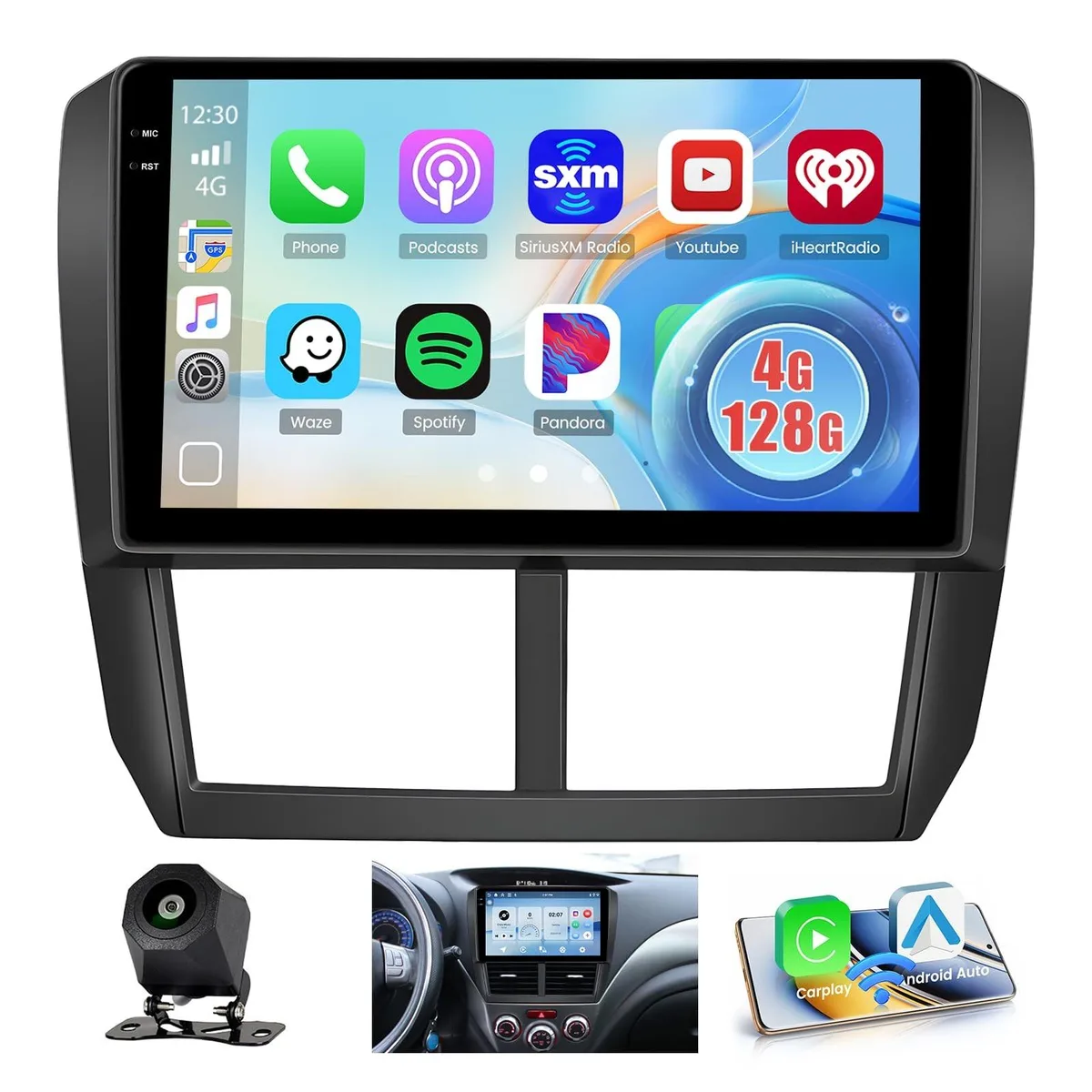 Bipra Bipra 2 in 1 accessory 4G+128G Android 15 9'' Incell screen for Subaru 2008-2012 — product photo