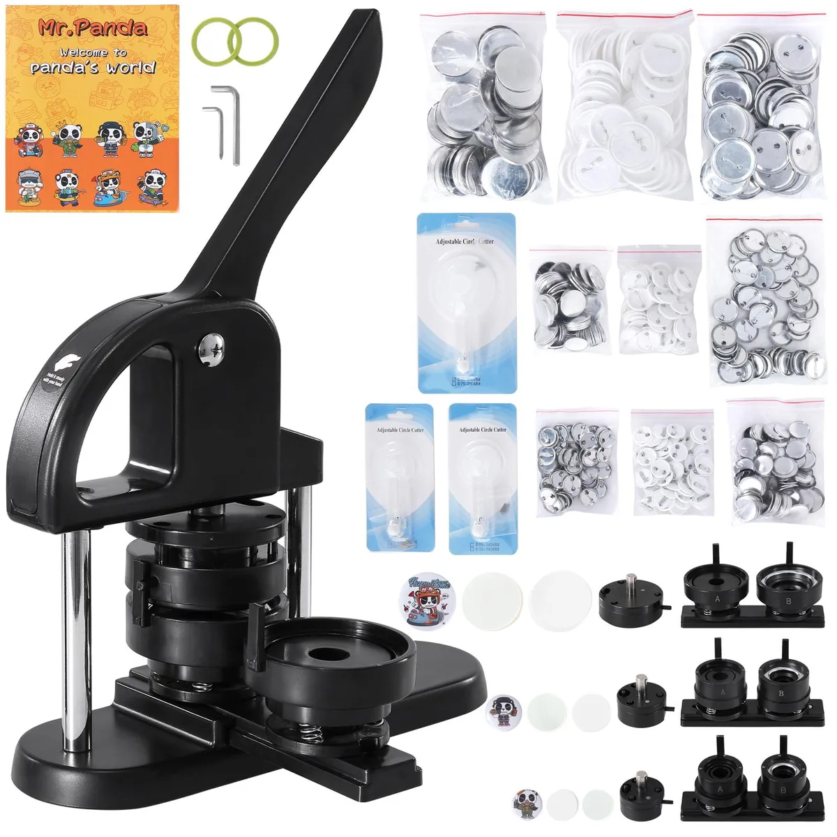 VEVOR VEVOR Button Maker 25/32/58mm 300pcs Panda Magic Book Arc Handle — product photo
